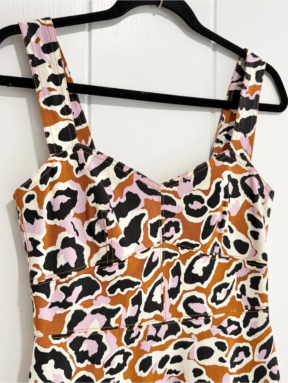 J. Crew Contrast Stitched Sheath Dress All-over Leopard Print Size 2
